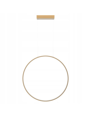 Nowoczesna lampa wisząca LED Mirror 80 cm w eleganckim złotym kolorze, odporna na wilgoć, idealna do stylowych wnętrz.