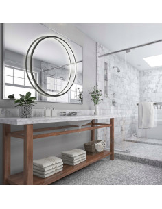 Elegancka lampa wisząca LED Mirror 90 cm - nowoczesny design do łazienki, salonu i biura w czerni 2