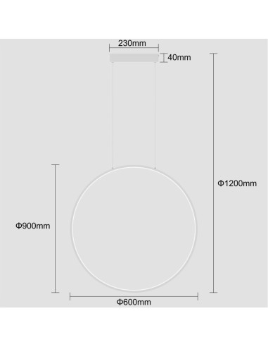Lampa LED RING 90 cm do oświetlenia lustra – nowoczesny design, ciepłe światło, idealna do biur i wnętrz domowych.