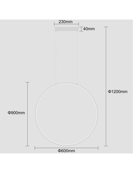 Lampa LED RING 90 cm do oświetlenia lustra – nowoczesny design, ciepłe światło, idealna do biur i wnętrz domowych.