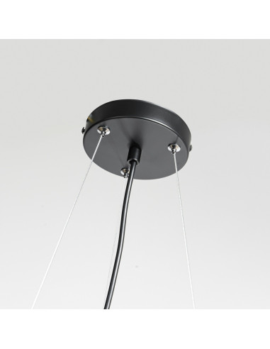 Lampa wisząca Reus w czerni z metalowym kloszem - nowoczesny design, 120 cm, idealna do eleganckich wnętrz.