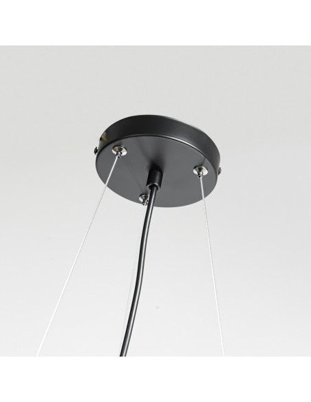 Lampa wisząca Reus w czerni z metalowym kloszem - nowoczesny design, 120 cm, idealna do eleganckich wnętrz.