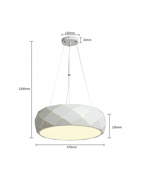 Elegancka Biała Lampa Wisząca Reus w Stylu Skandynawskim - Idealne Oświetlenie do Salonu, Jadalni i Sypialni
