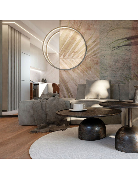 Nowoczesna lampa wisząca LED Mirror 80 cm w eleganckim złotym kolorze, odporna na wilgoć, idealna do stylowych wnętrz.