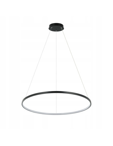 Elegancka Lampa Wisząca RING LED 66 cm - Nowoczesne Oświetlenie do Biura i Wnętrz w Kolorze Czarnym