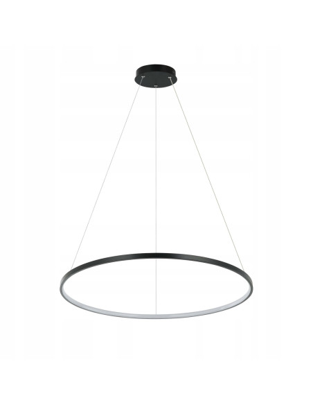 Elegancka Lampa Wisząca RING LED 66 cm - Nowoczesne Oświetlenie do Biura i Wnętrz w Kolorze Czarnym