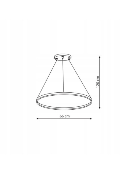 Elegancka Lampa Wisząca RING LED 66 cm - Nowoczesne Oświetlenie do Biura i Wnętrz w Kolorze Czarnym