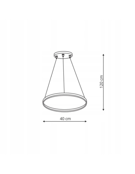 Nowoczesna Lampa Wisząca Ring LED 40cm w Kolorze Czarnym – Elegancki Element Wystroju do Domu i Biura