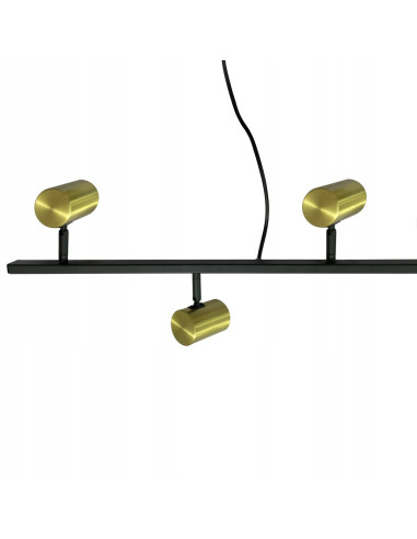 Listwa Oświetleniowa Snow z 6 Reflektorami w Złocie i Czarni, Nowoczesny Design do Jadalni i Biura