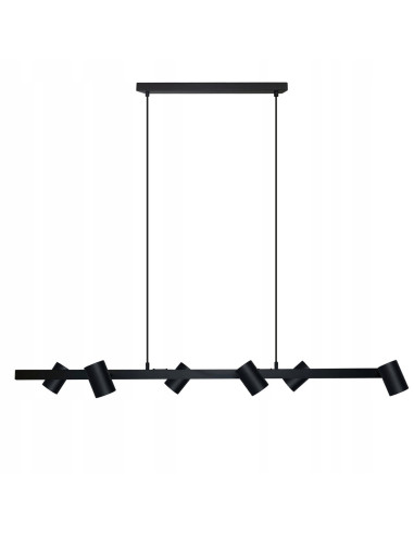 Lampa wisząca Snow 6-punktowa, czarna, regulowana - nowoczesny design do biura i wnętrz domowych