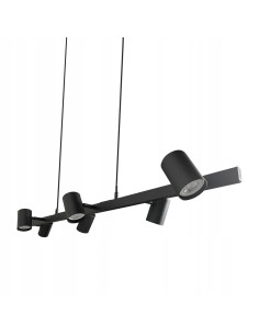 Lampa wisząca Snow 6-punktowa, czarna, regulowana - nowoczesny design do biura i wnętrz domowych 2