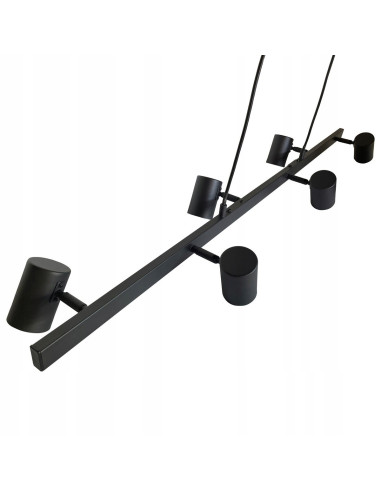 Lampa wisząca Snow 6-punktowa, czarna, regulowana - nowoczesny design do biura i wnętrz domowych