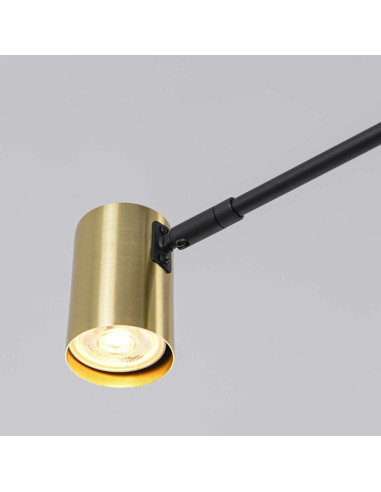 Lampa wisząca SNOW czarno-złota z regulacją, 6 punktów świetlnych - nowoczesny design do biura i salonu