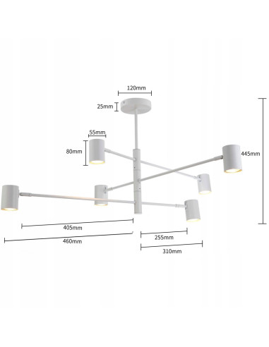Lampa Wisząca Snow 6 w Białej Barwie – Nowoczesne Oświetlenie do Sypialni i Stylowych Wnętrz