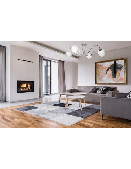 Plafon sufitowy Dorika E14 z chromu i białymi kloszami, nowoczesny żyrandol 4-punktowy do eleganckich wnętrz