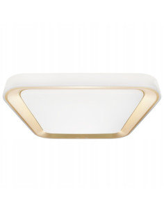 Plafon LED QUADRO GOLD z regulacją, elegancki biało-złoty design do kuchni, biura i salonu, 7050 lm.