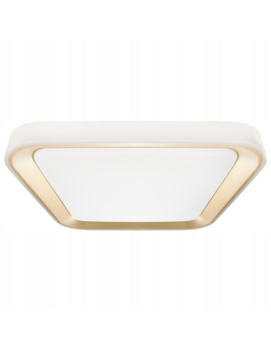 Plafon LED QUADRO GOLD z regulacją, elegancki biało-złoty design do kuchni, biura i salonu, 7050 lm.