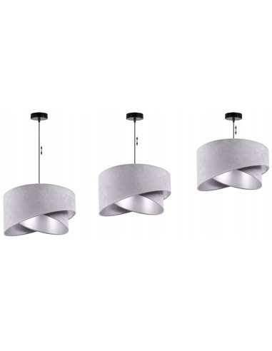 Lampa MEDIOLAN z regulowanym srebrnym abażurem – nowoczesne oświetlenie do eleganckich wnętrz