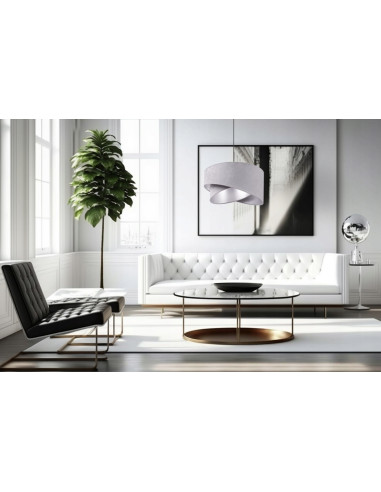 Lampa MEDIOLAN z regulowanym srebrnym abażurem – nowoczesne oświetlenie do eleganckich wnętrz