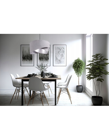 Lampa MEDIOLAN z regulowanym srebrnym abażurem – nowoczesne oświetlenie do eleganckich wnętrz