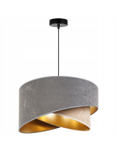 Nowoczesna szara lampa MEDIOLAN z złotym kloszem - eleganckie oświetlenie do sypialni i stylowych wnętrz 2