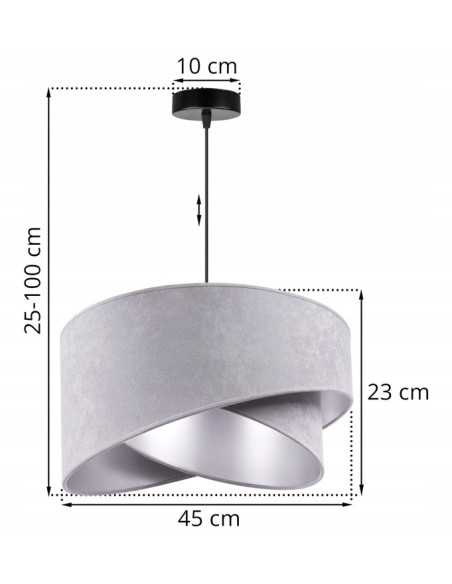 Lampa MEDIOLAN z regulowanym srebrnym abażurem – nowoczesne oświetlenie do eleganckich wnętrz