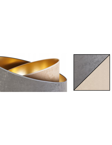 Nowoczesna szara lampa MEDIOLAN z złotym kloszem - eleganckie oświetlenie do sypialni i stylowych wnętrz