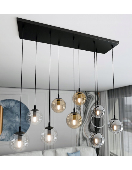 Nowoczesna lampa wisząca COSMO ZWIS z szklanymi kloszami - elegancki dodatek do jadalni i wnętrz w trzech kolorach