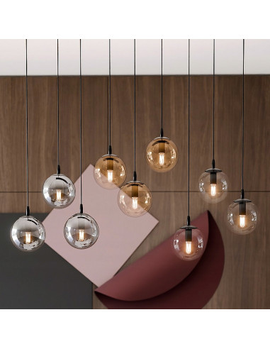 Nowoczesna lampa wisząca COSMO ZWIS z szklanymi kloszami - elegancki dodatek do jadalni i wnętrz w trzech kolorach