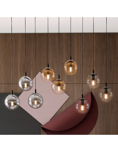 Nowoczesna lampa wisząca COSMO ZWIS z szklanymi kloszami - elegancki dodatek do jadalni i wnętrz w trzech kolorach