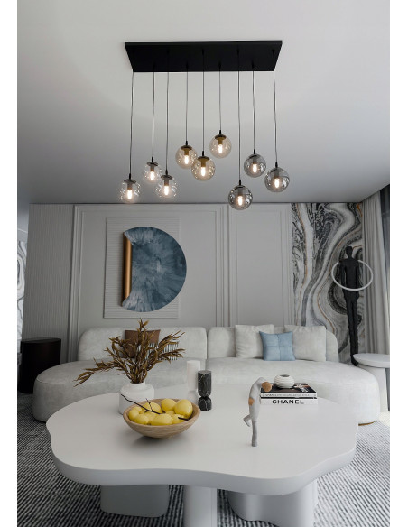 Nowoczesna lampa wisząca COSMO ZWIS z szklanymi kloszami - elegancki dodatek do jadalni i wnętrz w trzech kolorach