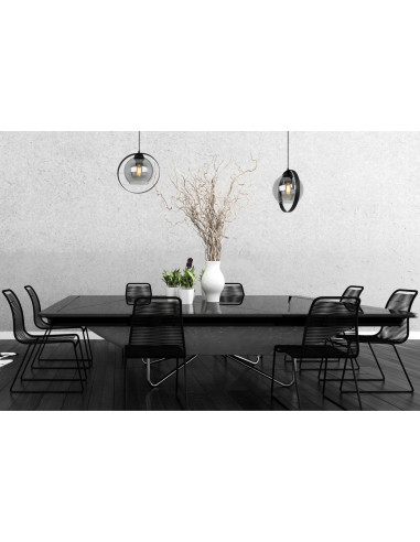 Lampa wisząca RING HAGA - elegancka z przydymionym szkłem i metalową obręczą, idealna do nowoczesnych wnętrz.