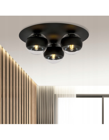 Lampa sufitowa SOLAR, nowoczesny plafon z metalowymi akcentami, 3-punktowe źródło światła, elegancka i uniwersalna.