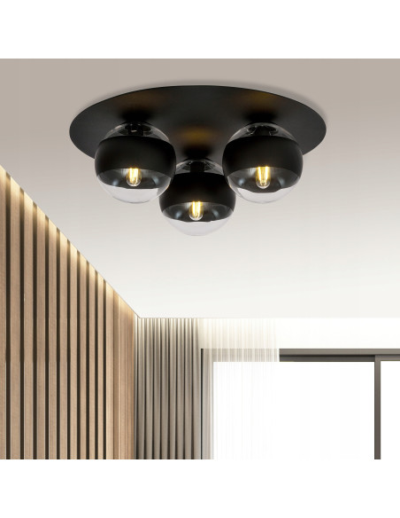 Lampa sufitowa SOLAR, nowoczesny plafon z metalowymi akcentami, 3-punktowe źródło światła, elegancka i uniwersalna.