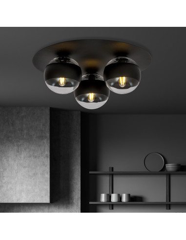 Lampa sufitowa SOLAR, nowoczesny plafon z metalowymi akcentami, 3-punktowe źródło światła, elegancka i uniwersalna.