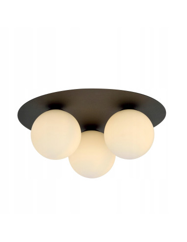 Plafon LED SOLAR w stylu minimalistycznym z białymi kulkami, 3 źródła światła, idealny do nowoczesnych wnętrz.