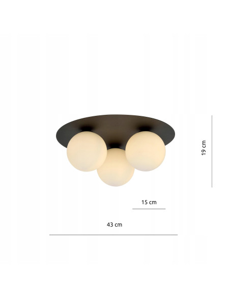 Plafon LED SOLAR w stylu minimalistycznym z białymi kulkami, 3 źródła światła, idealny do nowoczesnych wnętrz.