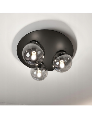 Lampa sufitowa SOLAR - Nowoczesne oświetlenie metaliczne z 3 źródłami światła E14 do biura i domu