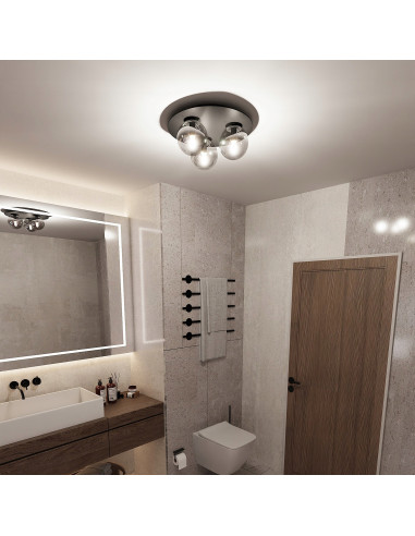 Lampa sufitowa SOLAR - Nowoczesne oświetlenie metaliczne z 3 źródłami światła E14 do biura i domu