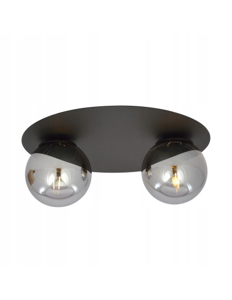 Nowoczesny plafon sufitowy SOLAR w grafitowej odsłonie z eleganckimi kulami - doskonały do stylowych wnętrz.