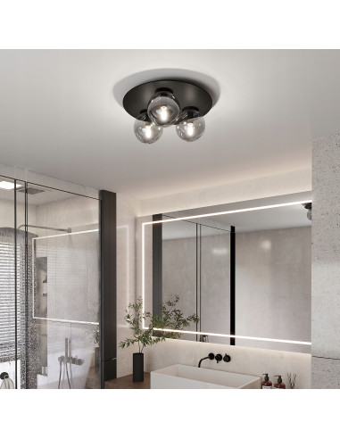 Lampa sufitowa SOLAR - Nowoczesne oświetlenie metaliczne z 3 źródłami światła E14 do biura i domu