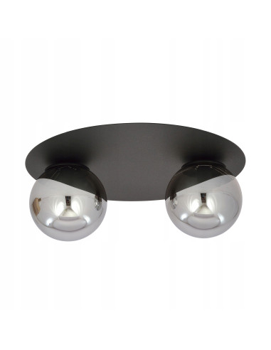 Nowoczesny plafon sufitowy SOLAR w grafitowej odsłonie z eleganckimi kulami - doskonały do stylowych wnętrz.