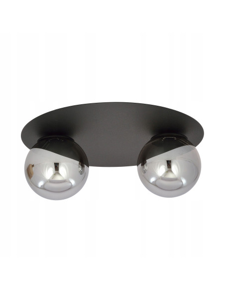 Nowoczesny plafon sufitowy SOLAR w grafitowej odsłonie z eleganckimi kulami - doskonały do stylowych wnętrz.