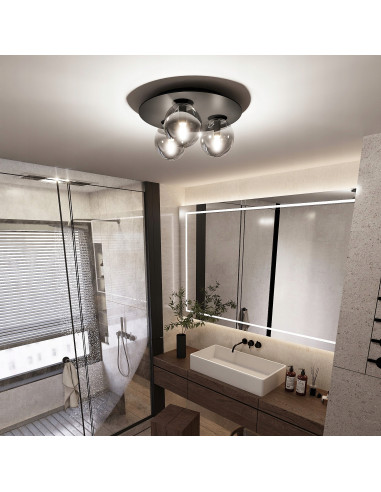 Lampa sufitowa SOLAR - Nowoczesne oświetlenie metaliczne z 3 źródłami światła E14 do biura i domu