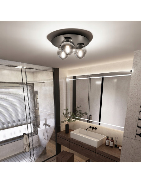 Lampa sufitowa SOLAR - Nowoczesne oświetlenie metaliczne z 3 źródłami światła E14 do biura i domu