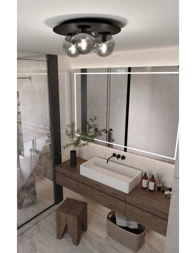 Lampa sufitowa SOLAR - Nowoczesne oświetlenie metaliczne z 3 źródłami światła E14 do biura i domu