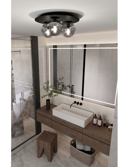 Lampa sufitowa SOLAR - Nowoczesne oświetlenie metaliczne z 3 źródłami światła E14 do biura i domu