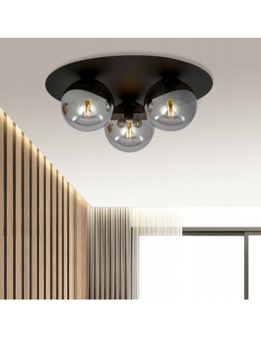 Lampa sufitowa SOLAR - Nowoczesne oświetlenie metaliczne z 3 źródłami światła E14 do biura i domu