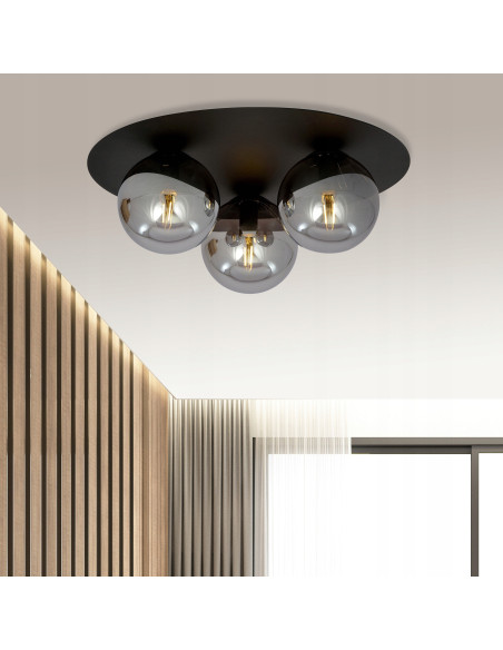 Lampa sufitowa SOLAR - Nowoczesne oświetlenie metaliczne z 3 źródłami światła E14 do biura i domu