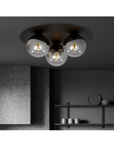 Lampa sufitowa SOLAR - Nowoczesne oświetlenie metaliczne z 3 źródłami światła E14 do biura i domu